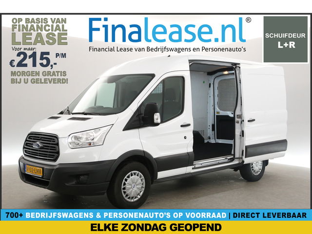Ford Transit - 350 2.0 TDCI L2H2 2xSchuifdeur Airco Cruise LED Parkeersensoren Stoelverwarming Elektrpakket 