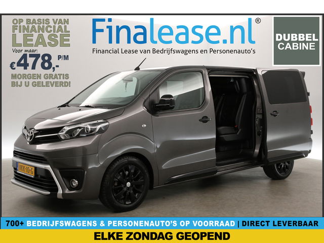 Toyota ProAce - 2.0 D-4D Black Line L3H1 | Dubbele Cabine | 6 Persoons | 177PK Automaat | Airco Cruise Carplay 2xSchuifdeur LED Navi Trekhaak Leder PDC 17&quot;LMV 