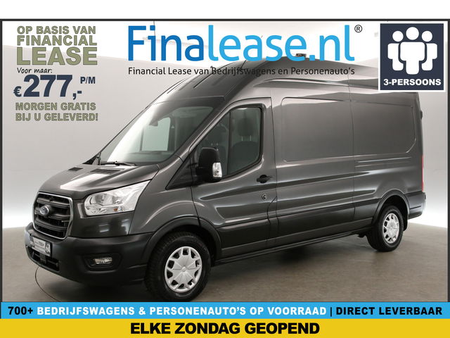 Ford Transit - 2.0 EcoBlue L3H3 Airco Cruise LED 3 Persoons Traanplaat PDC Elektrpakket Trekhaak 